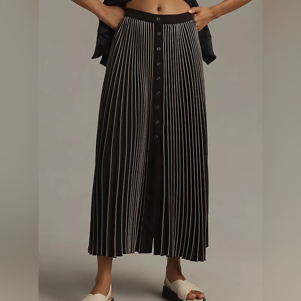 NWT Anthropologie MAEVE Pleated Button-Front Maxi Skirt - Size XS